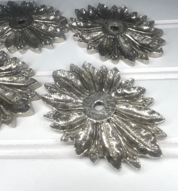 Florenta of California; 1970's vintage drawer pull backplate; Set of 4