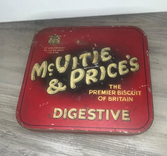 McVities and Prices Vintage Biscuit tin sampler; 1930's; Antique sampler; Digestive Biscuits; Britain;