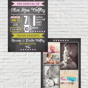 Schoolbord baby aankondiging