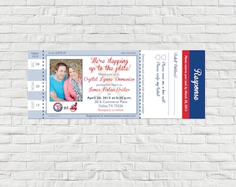 Baseball save-the-date ticket Invitation