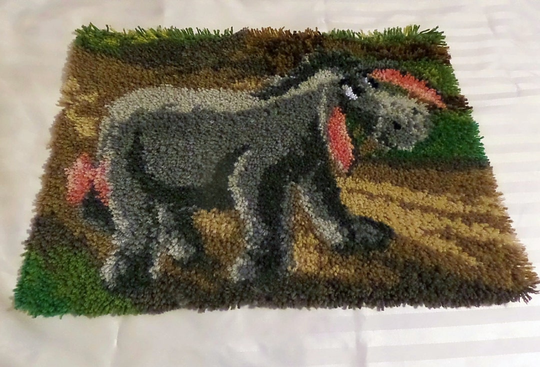 Eeyore Completed Latch Hook Rug, This is NOT a Kit Etsy
