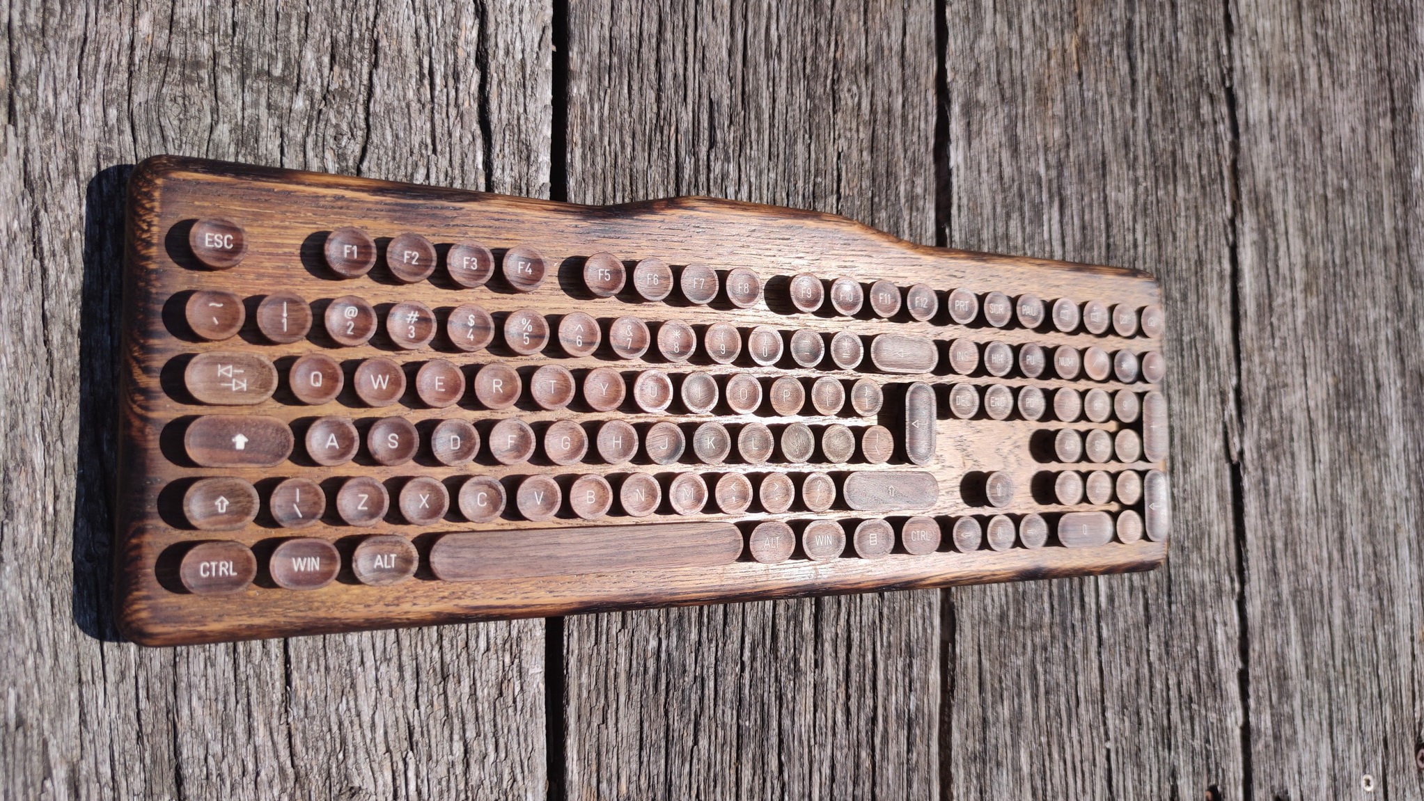 CroLander Wooden Typewriter Keyboard