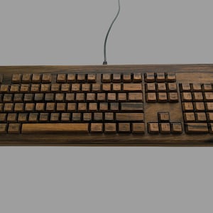 Wooden Keyboard MK-9 Retro Style Rustic industrial Solid Walnut Wood Keycaps Hot-Swap Switches