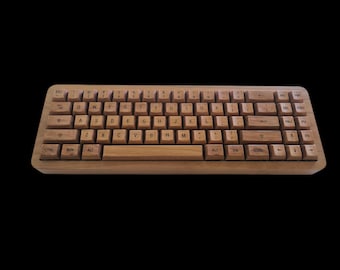 Vintage Style Rustic Industrial Solid Wood Custom Handmade Wooden Keyboard