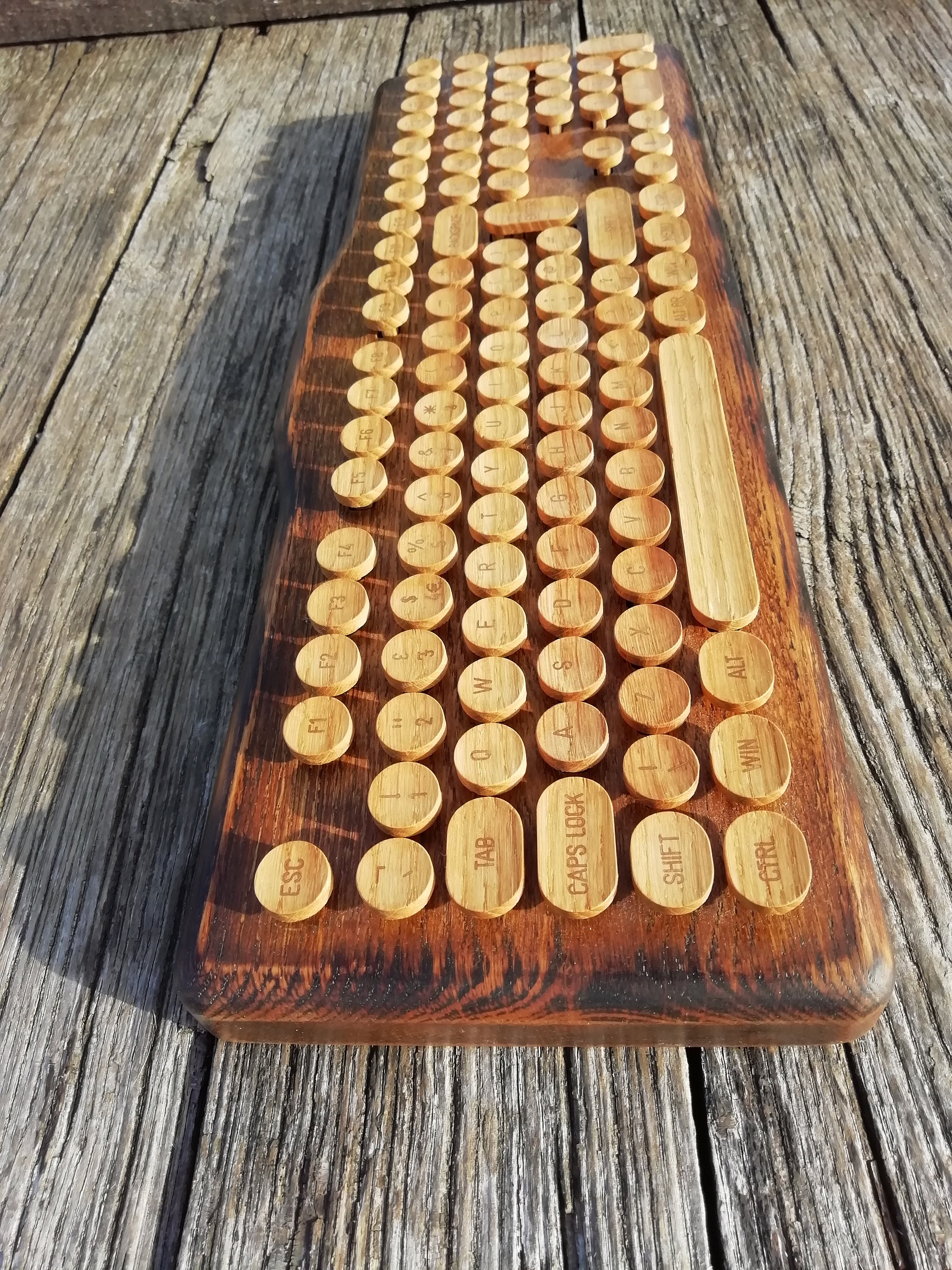 CroLander Wooden Typewriter Keyboard