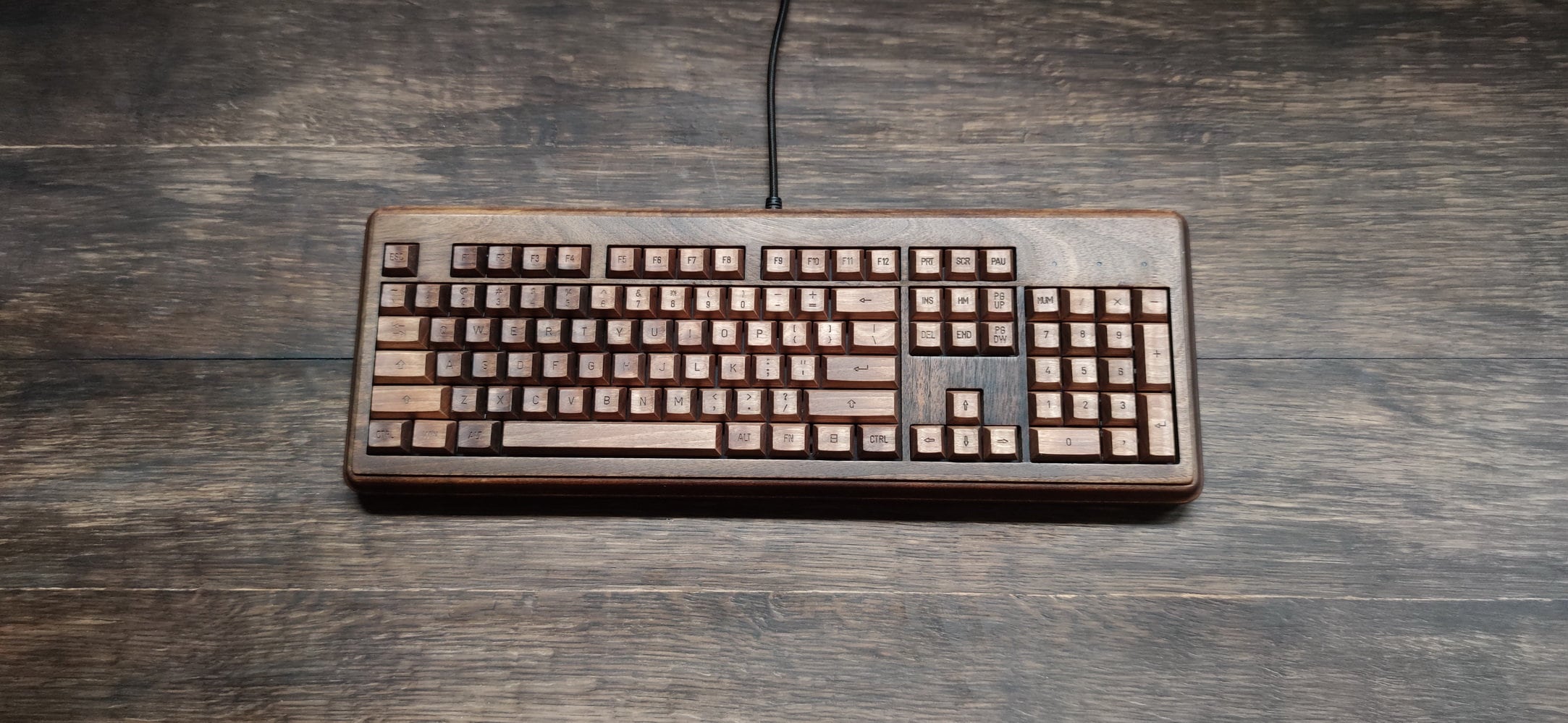 Wooden Keyboard MK9, walnut wood , wood mechanical keyboard, rustic