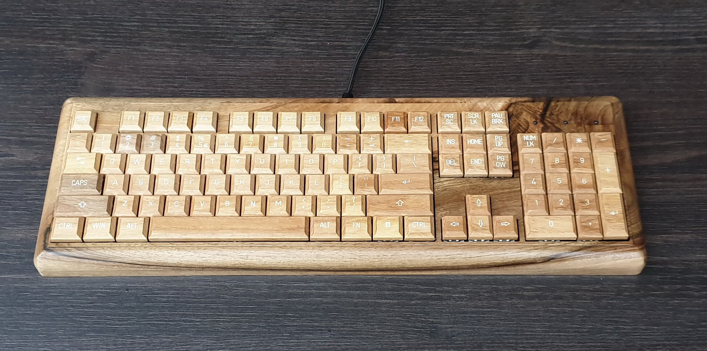Walnut wooden keyboard Keyboards, Keyboard, Electronic products