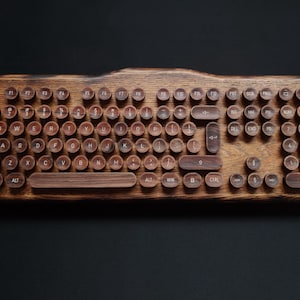 Wooden Keyboard retro style keycaps