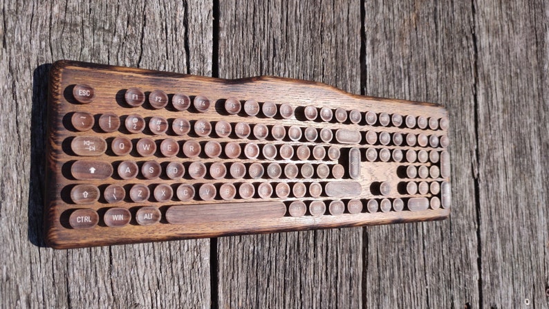 Wooden Keyboard retro style keycaps 