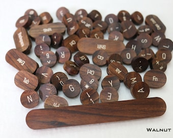Steampunk Artisan Walnut Keycap Cherry MX | Retro Typewriter Style Handmade Mechanical