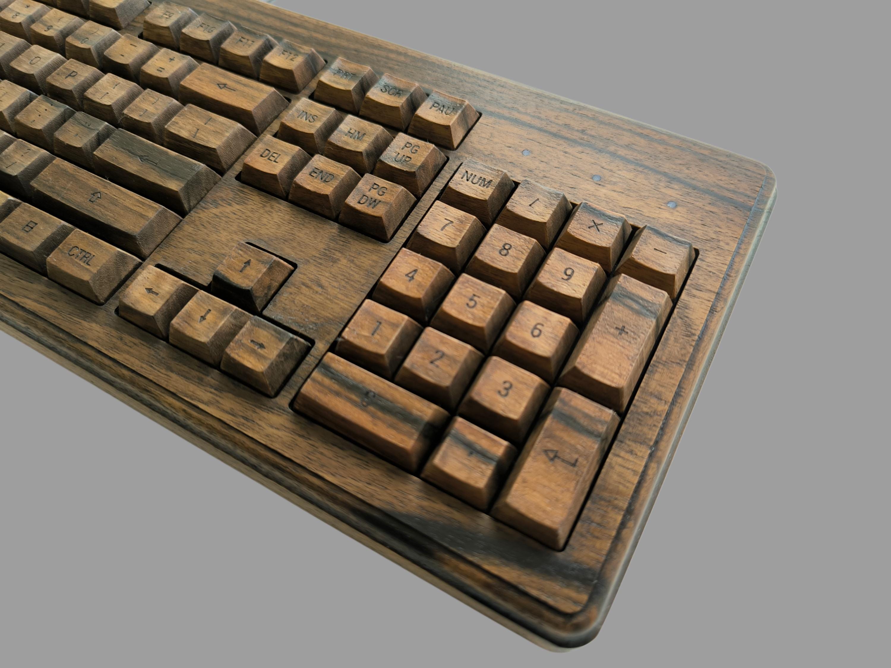 Wooden Keyboard MK 9 Retro Style Rustic Industrial Solid Walnut Wood Keycaps Hot swap Switches Etsy