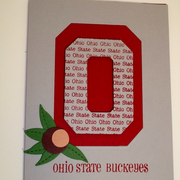 Ohio State Buckeyes, Ohio Sate, Ohio State University, card, handmade, OSU