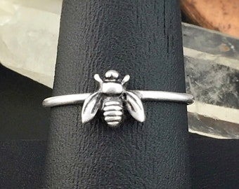 Silver Bee Ring, Bee Jewelry, Bumble Bee Ring, Sterling Silver Bumble Bee Ring, Tiny Bee Ring, dainty jewelry, custom bee ring