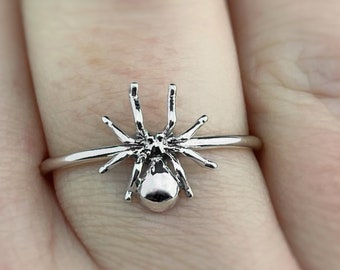 MADE TO ORDER Sterling Silber Spinne Ring, Minimalist Gothic Schmuck