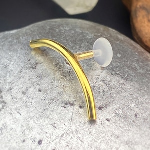 HANDMADE TO ORDER Solid Sterling Silver Curved Bar Helix Stud, Curved Bar Earring, Helix Piercing, Curved Cartilage Earring, Minimalist Stud