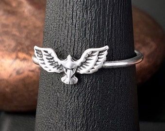 MADE TO ORDER Massiv Silber Rabenring, Größe wählen, Finish, anpassbar