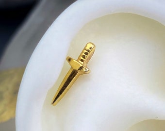 Handgefertigt, um Custojm Feinsilber Dolch Ohrstecker, Goth Punk Klinge Schmuck zu bestellen