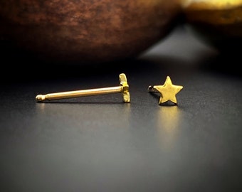 Handgemachte kleine Silber Stern Ohrstecker, Gold Vermeil himmlischen Schmuck