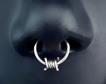 Barbed Wire Septum, Septum Hoop, Barbed Wire Ring, Custom Septum Piercing, Witchy, Gothic, Punk, Edgy Jewelry, Custom Body Jewelry