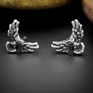 HANDMADE TO ORDER, Flying Owl Studs, Owl Earrings, Tiny Stud Earrings, Witchy Jewelry, Gothic Minimalist, Bird Jewelry, Goth Accessories