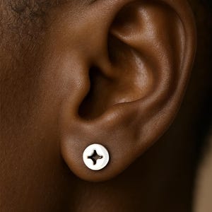 Handmade To Order Solid Silver Phillips Screw Stud Earrings, Steampunk Jewelry
