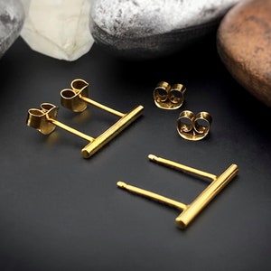 Double Bar Earrings, Double Piercing, Bar Studs, Double Stud Earrings, Bar Stud, Double Earrings, Two Hole Earring, Two Piercing, Minimalist