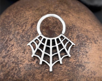 Spinnennetz Septum Ring, Halloween Piercing Schmuck Sterling Silber