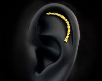 Textured Bar Helix Earring, Hammered Stud Earring, Sterling Silver Bar Earrings, Helix Piercing, Cartilage Earring, Curved Stud Earrings