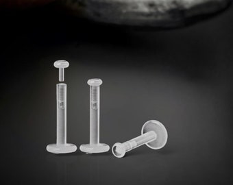 3 pcs Replacement or Extra Bioflex Flat Backs For Labret, Helix, Or Other 16 Gauge Piercing