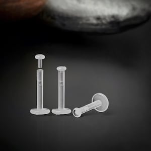 3 pcs Replacement or Extra Bioflex Flat Backs For Labret, Helix, Or Other 16 Gauge Piercing
