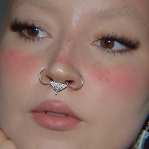 HANDMADE TO ORDER Luna Moth Septum Hoop, Witchy Septum Piercing, Bug Septum Ring, Custom Body Jewelry, Moon Moth Septum Jewelry, Nose Ring