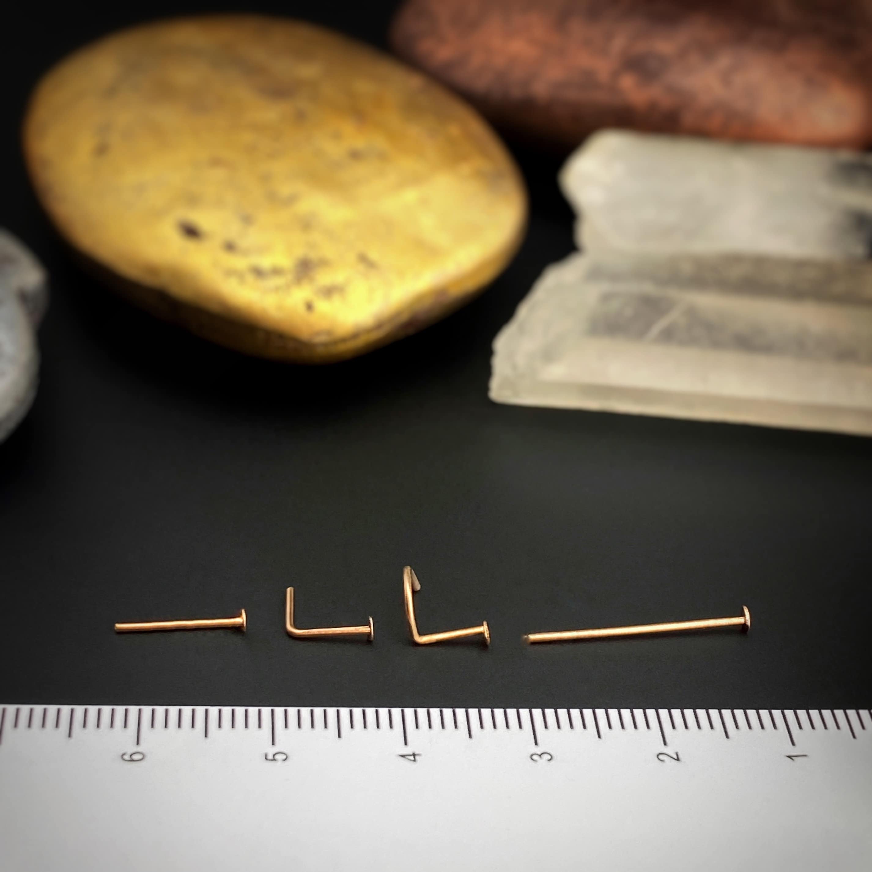 Rose Gold Nase Ring flache Nase Stud L geformte Nase Ring | Etsy