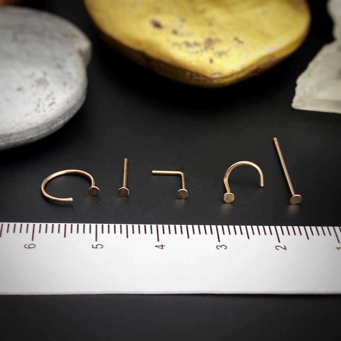 Rose Gold Nase Ring flache Nase Stud L geformte Nase Ring | Etsy