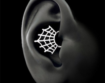Sterling Silber Spinnennetz Daith Hoop, Gothic Knorpel Ohrring