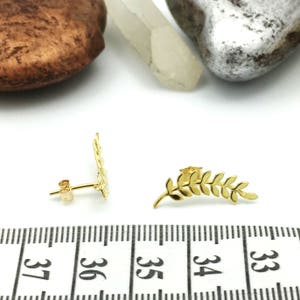 Curved Helix Bar, Leaf Earring, Woodland Earrings, Branch Earring, Cartilage stud, Curved Leaf Stud, Helix Bar Stud, Custom Body Jewelry image 5