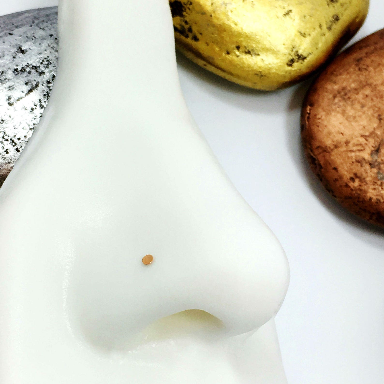 Rose Gold Nase Ring flache Nase Stud L geformte Nase Ring | Etsy