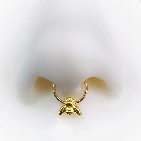 Bee Septum Ring Tiny Bee Septum Hoop 