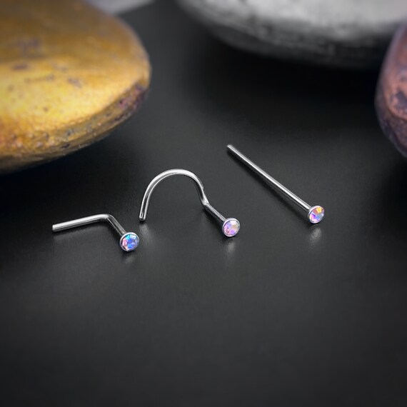 Titanium Diamante Nose Studs