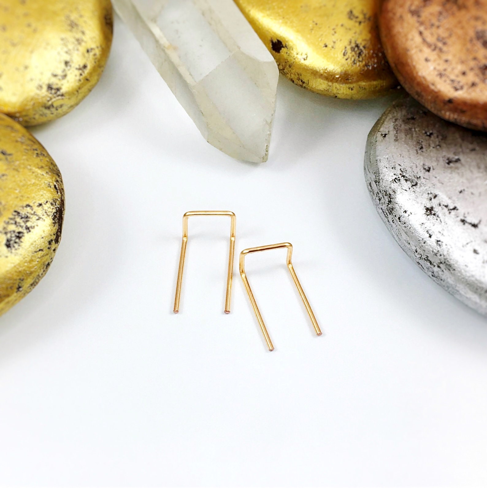 Double Piercing Threader Earrings Double Lobe Earrings Etsy Canada