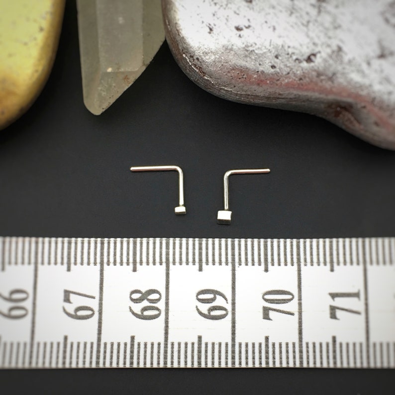Square Nose Piercing Tiny Cube Stud Cube stud Square Cartilage Earring Square Stud Cube Nose Ring Sterling Silver Nose Bone Nose Stud