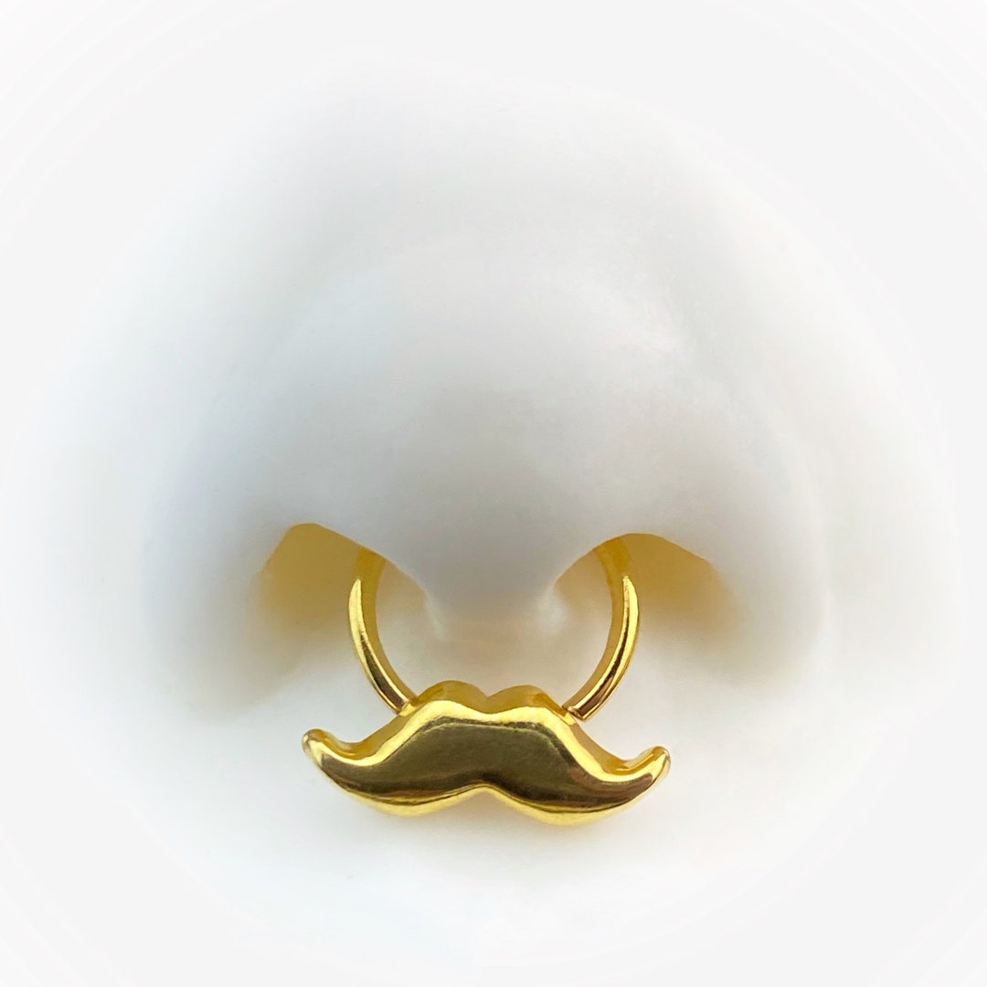 HANDMADE TO ORDER Solid Fine Silver Mustache Septum Hoop, Handlebar ...