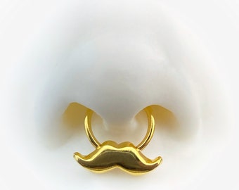 Handmade Fine Silver Mustache Septum Hoop, Custom Piercing