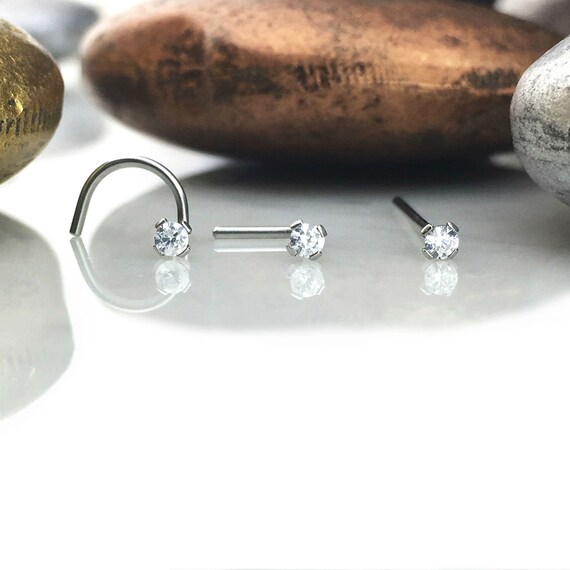 Titanium Diamante Nose Studs