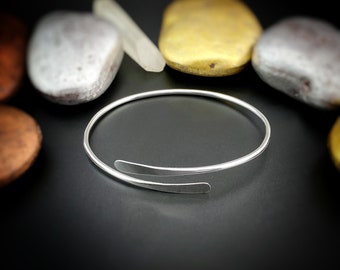 Silver Wrap Bracelet, Thin Silver Bracelet, Wrap Cuff Bracelet, Silver Cuff Bracelet, Thin Bracelet, Hammered Bracelet, Layering Bracelet