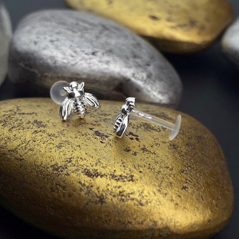 bumble bee earrings silver
