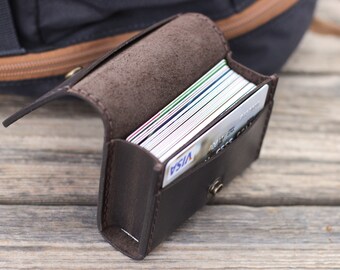 Leather Business Card Holder Etsy