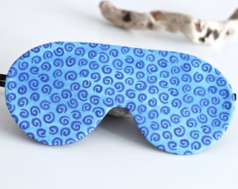 Blue mask sleep wear eyemask travel accessories cute sleep mask for her gift for travelers funny sleep mask eye cover cotton sleep mask