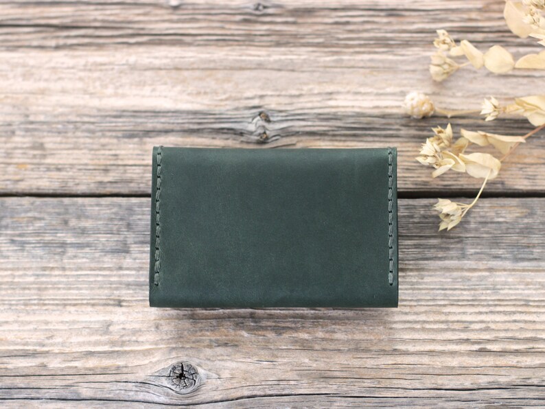 Green Card Holder Wallet for Men or Women Olive Small Etsy