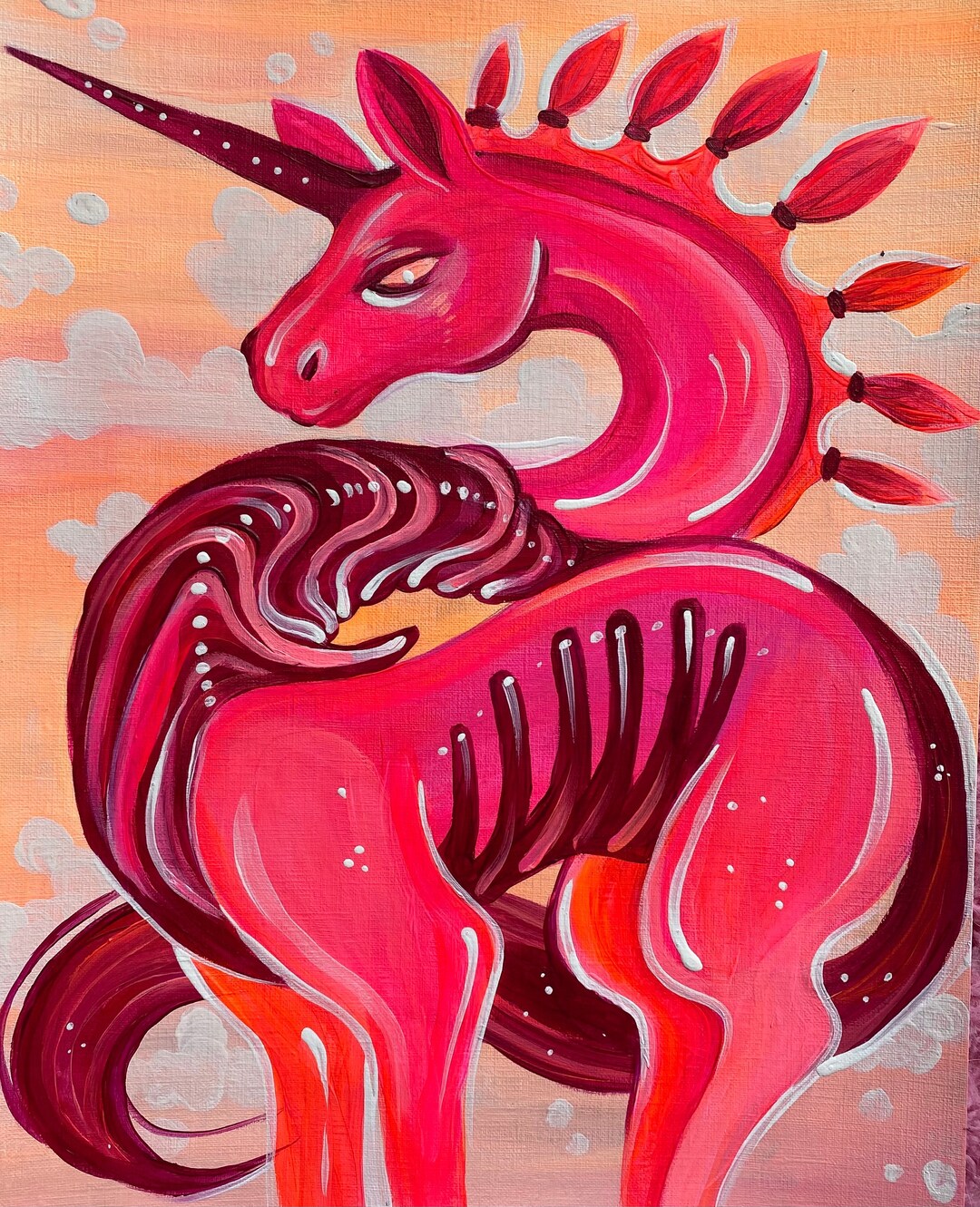 Unicorn Acrylic Painting Etsy