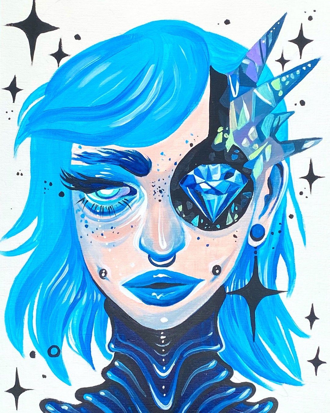 Jewel Acrylic Painting Etsy